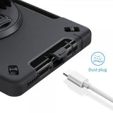 Armor-X Samsung Galaxy Tab A9 Deksel Rainproof Rugged Case Hand Strap Kickstand Svart