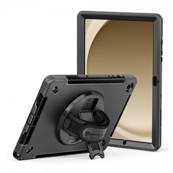 Armor-X Samsung Galaxy Tab A9 Plus Deksel Rainproof Rugged Case Hand Strap Kickstand