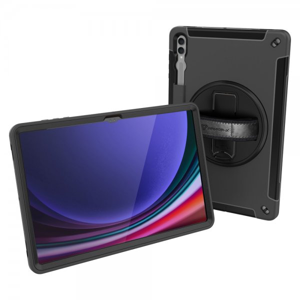 Armor-X Samsung Galaxy Tab S9 Ultra Deksel Rainproof Rugged Case Hand Strap Kickstand