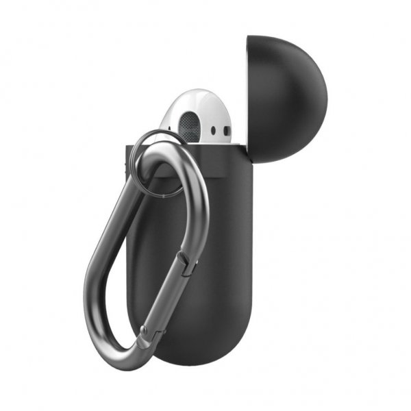 KeyBudz AirPods (1/2) Deksel PodSkinz KeyChain Series Svart