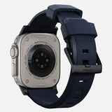 Nomad Apple Watch 44/45/46mm/Apple Watch Ultra Armbånd Rugged Band Black Hardware Atlantic Blue