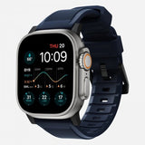 Nomad Apple Watch 44/45/46mm/Apple Watch Ultra Armbånd Rugged Band Black Hardware Atlantic Blue