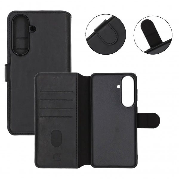 Rvelon Samsung Galaxy S26 Plus Etui 4 Kortlomme Avtakbart deksel Svart