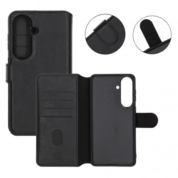 Rvelon Samsung Galaxy S26 Etui 4 Kortlomme Avtakbart deksel Svart