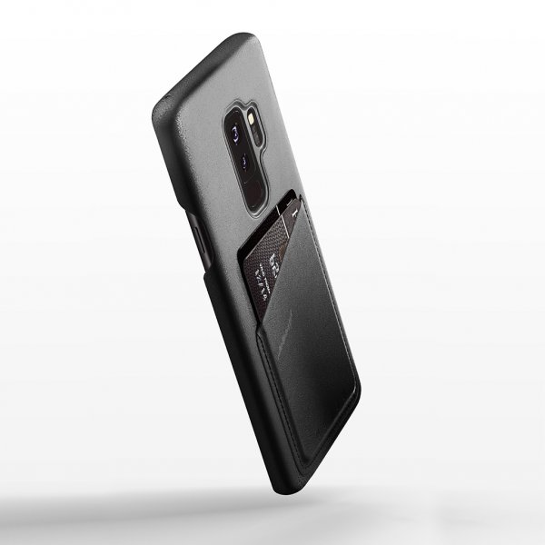 Mujjo Samsung Galaxy S9 Plus Deksel Full Leather Wallet Case Svart