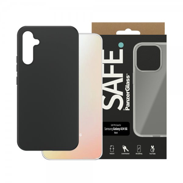 SAFE. by PanzerGlass Samsung Galaxy A34 5G Deksel Soft TPU Case Svart
