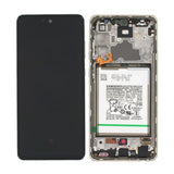 Samsung Samsung A72 4G Skjerm med LCD Display + Originalt batteri - Hvit