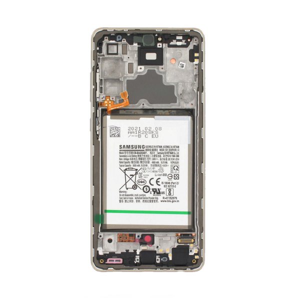 Samsung Samsung A72 4G Skjerm med LCD Display + Originalt batteri - Hvit