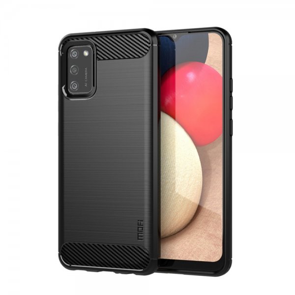 Mofi Samsung Galaxy A02s Deksel Børstet Karbonfibertekstur Svart