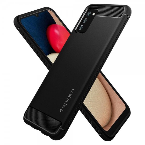 Spigen Samsung Galaxy A02s Deksel Rugged Armor Matte Black
