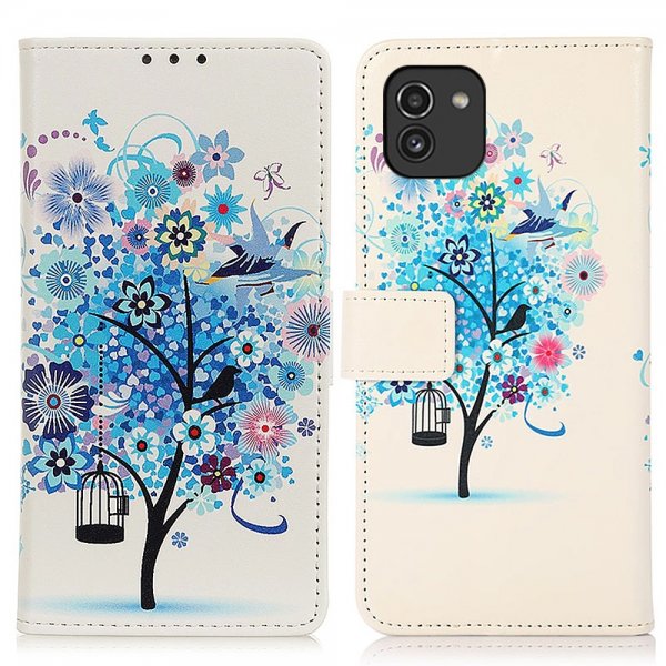 Samsung Galaxy A03 Etui Motiv Blått Tre