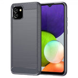 Samsung Galaxy A03 Deksel Børstet Karbonfibertekstur Grå