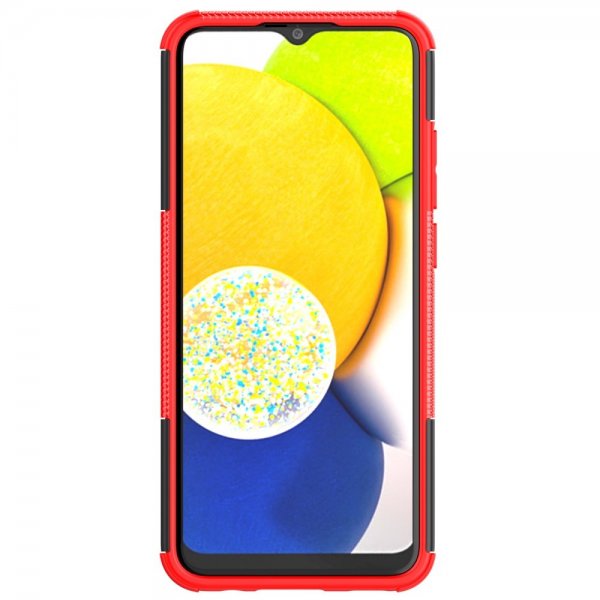 Samsung Galaxy A03 Deksel Dekkmønster Stativfunksjon Rød