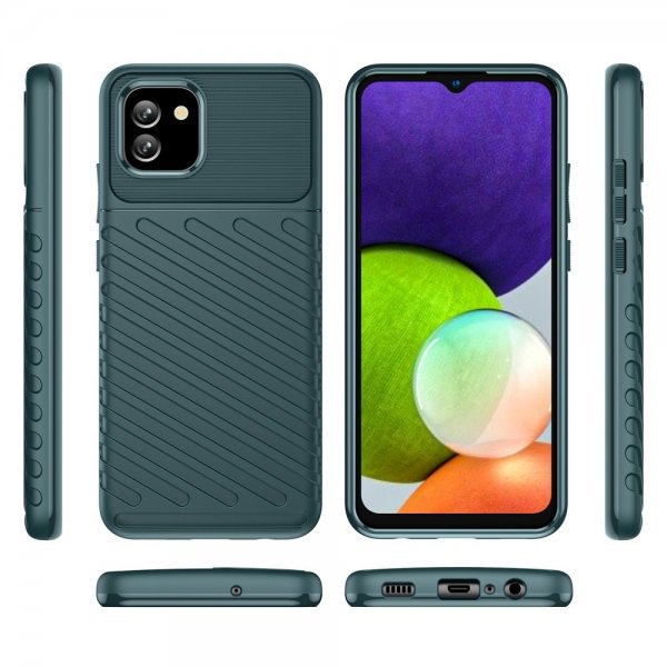 Samsung Galaxy A03 Deksel Thunder Series Grønn