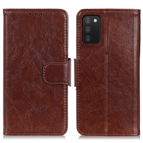 Samsung Galaxy A03s Etui Nappatekstur Brun