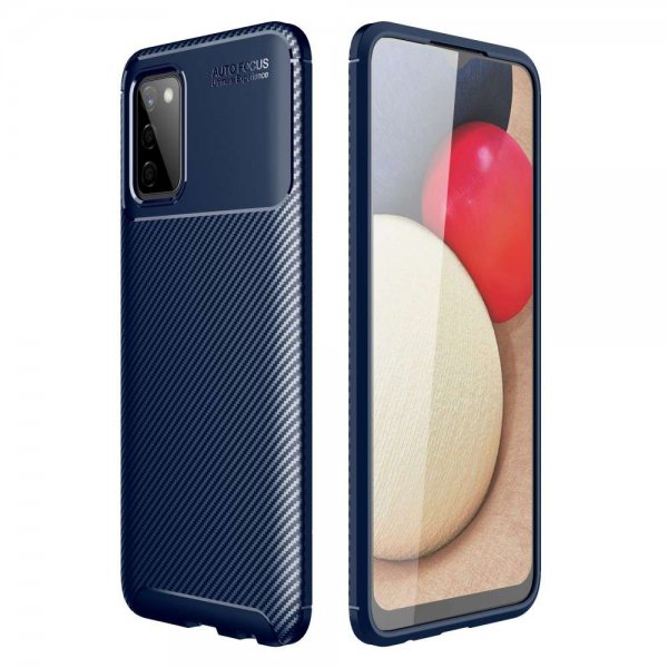 Samsung Galaxy A03s Deksel Karbonfibertekstur Blå