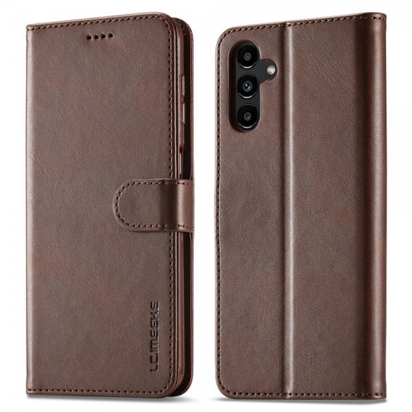 Lc.Imeeke Samsung Galaxy A04s/Galaxy A13 5G Etui med Kortlomme stativfunksjon Mørkebrun