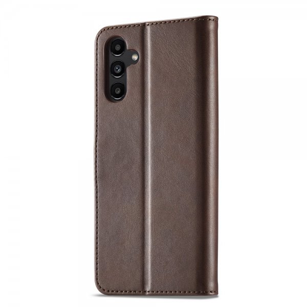 Lc.Imeeke Samsung Galaxy A04s/Galaxy A13 5G Etui med Kortlomme stativfunksjon Mørkebrun