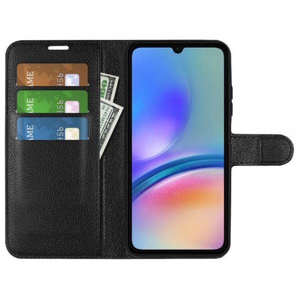 Samsung Galaxy A05s Etui Litchi Svart