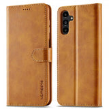 Lc.Imeeke Samsung Galaxy A05s Etui med Kortlomme stativfunksjon Lysebrun