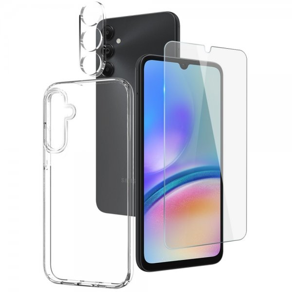 Northjo Samsung Galaxy A05s Deksel med Skjermbeskytter og Kamerabeskytter 3-i-1
