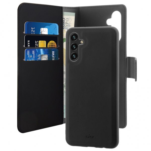 Puro Samsung Galaxy A13 5G/Galaxy A04s Etui 2-i-1 Lommeboketui Svart