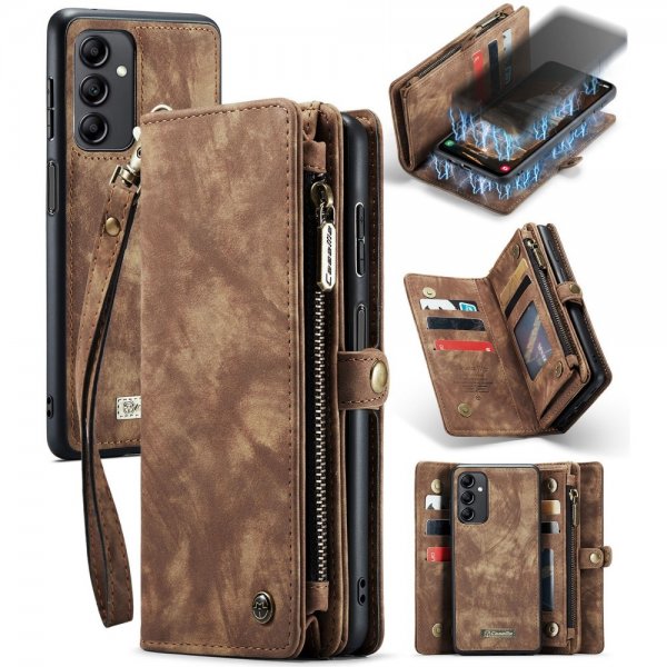 CaseMe Samsung Galaxy A14 Etui 008 Series Avtakbart Deksel Brun