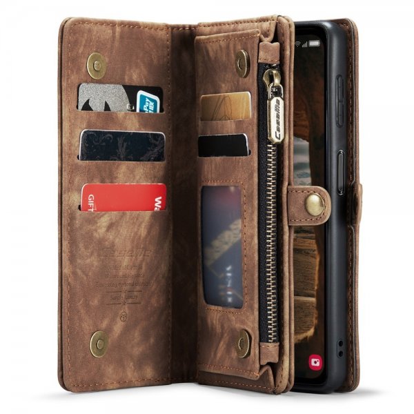 CaseMe Samsung Galaxy A14 Etui 008 Series Avtakbart Deksel Brun