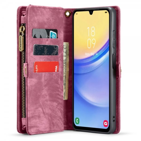 CaseMe Samsung Galaxy A15 Etui 008 Series Avtakbart Deksel Rød