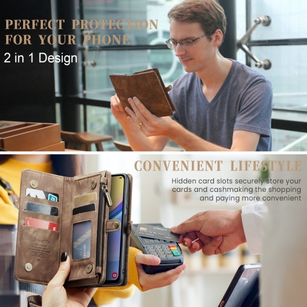 CaseMe Samsung Galaxy A16 Etui 008 Series Avtakbart Deksel Brun