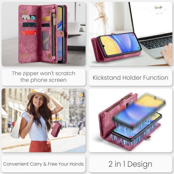CaseMe Samsung Galaxy A16 Etui 008 Series Avtakbart Deksel Rød