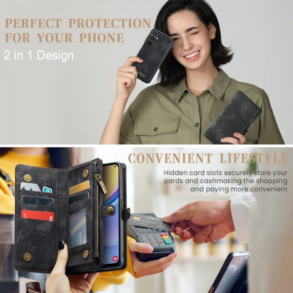 CaseMe Samsung Galaxy A16 Etui 008 Series Avtakbart Deksel Svart