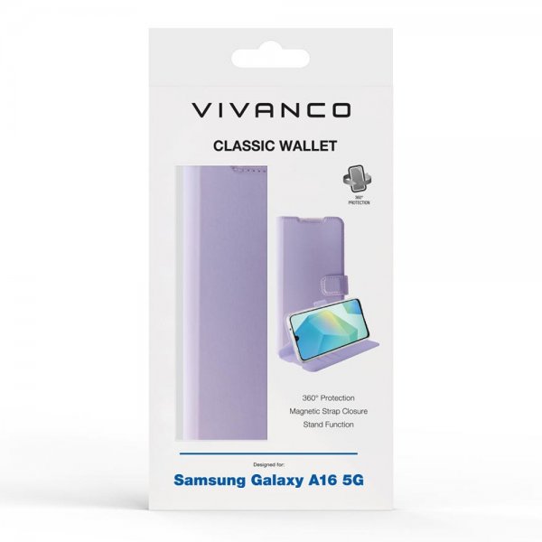 Vivanco Samsung Galaxy A16 Etui Classic Wallet Lavender