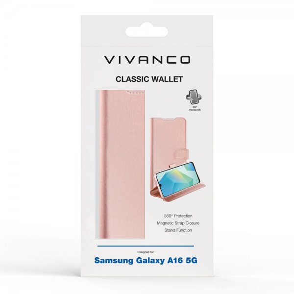 Vivanco Samsung Galaxy A16 Etui Classic Wallet Rosegull