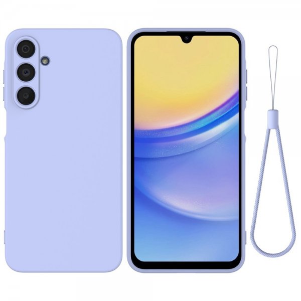 Samsung Galaxy A16 Deksel med Stropp Silikon Lilla