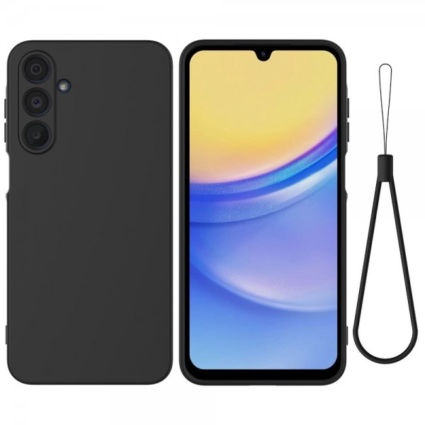 Samsung Galaxy A16 Deksel med Stropp Silikon Svart
