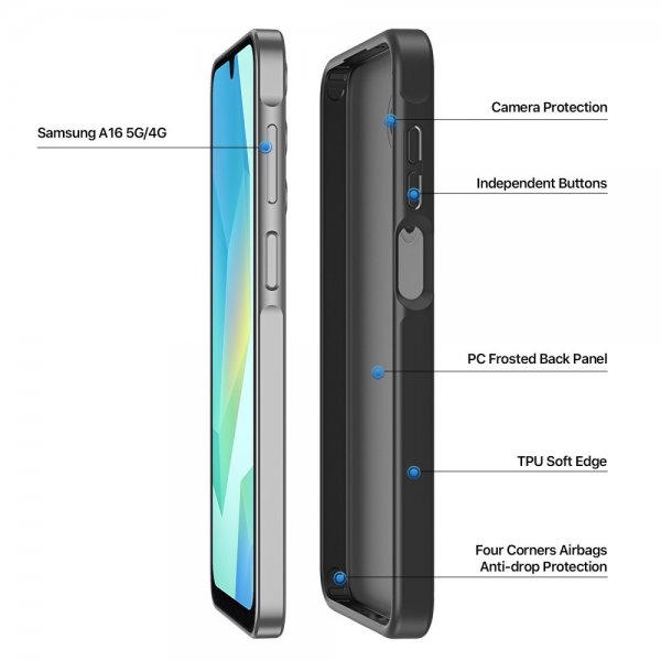 Dux Ducis Samsung Galaxy A16 Deksel Yind Series Svart
