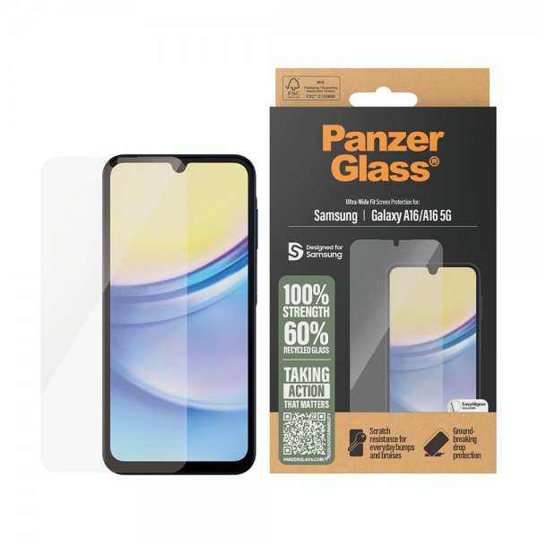 PanzerGlass Samsung Galaxy A16 Skjermbeskytter Ultra-Wide Fit EasyAligner