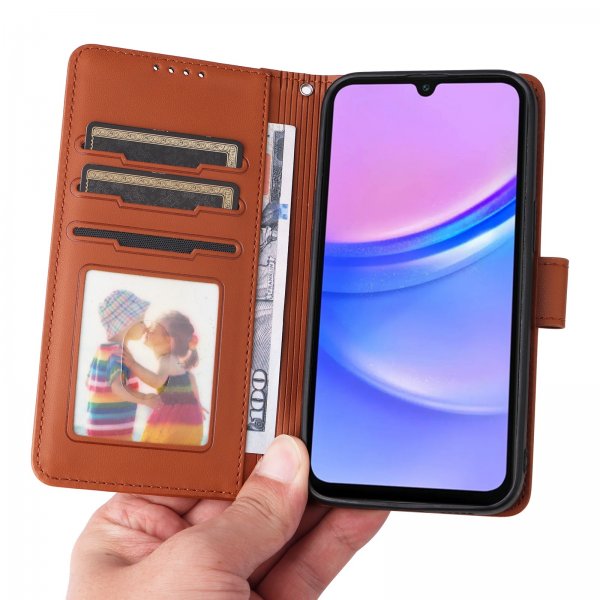 Betopnice Samsung Galaxy A17 Etui Avtagbart Deksel 005 Brun
