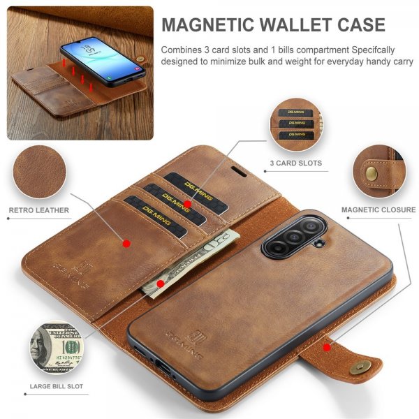 Dg.Ming Samsung Galaxy A17 Etui Avtagbart Deksel Brun