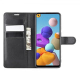 Samsung Galaxy A21s Etui Litchi Svart