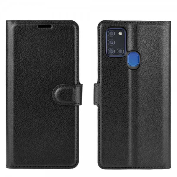 Samsung Galaxy A21s Etui Litchi Svart