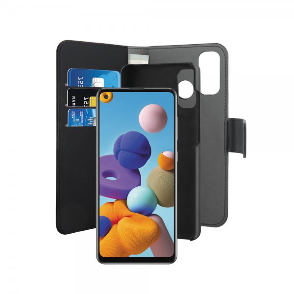 Puro Samsung Galaxy A21s Etui Wallet Detachable 2 in 2 Svart