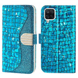 Samsung Galaxy A22 4G Etui Glitter Stripe Blå