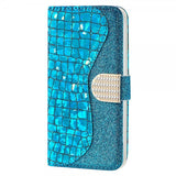 Samsung Galaxy A22 4G Etui Glitter Stripe Blå
