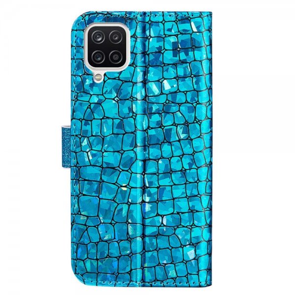 Samsung Galaxy A22 4G Etui Glitter Stripe Blå