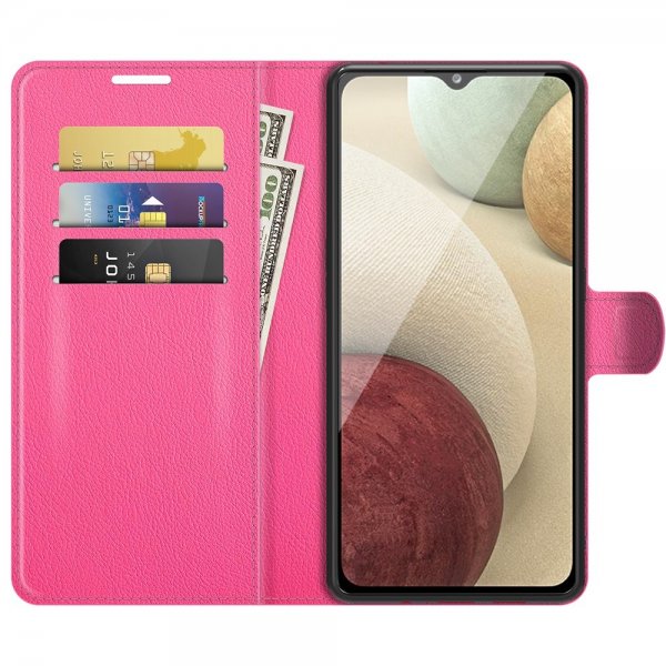 Samsung Galaxy A22 4G Etui Litchi Magenta