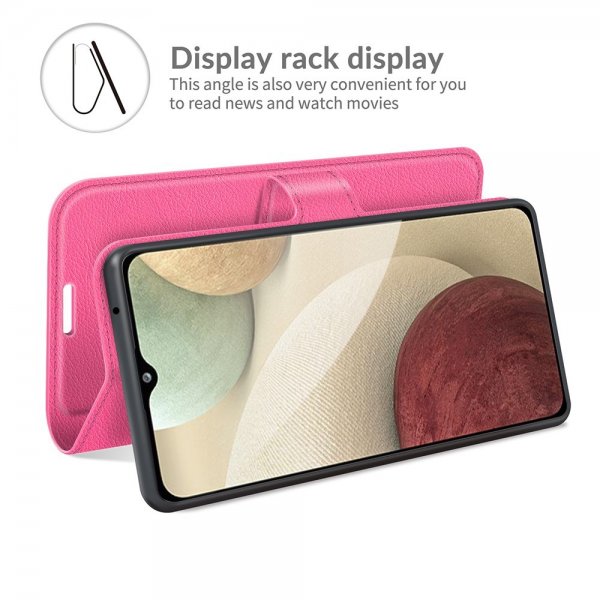 Samsung Galaxy A22 4G Etui Litchi Magenta