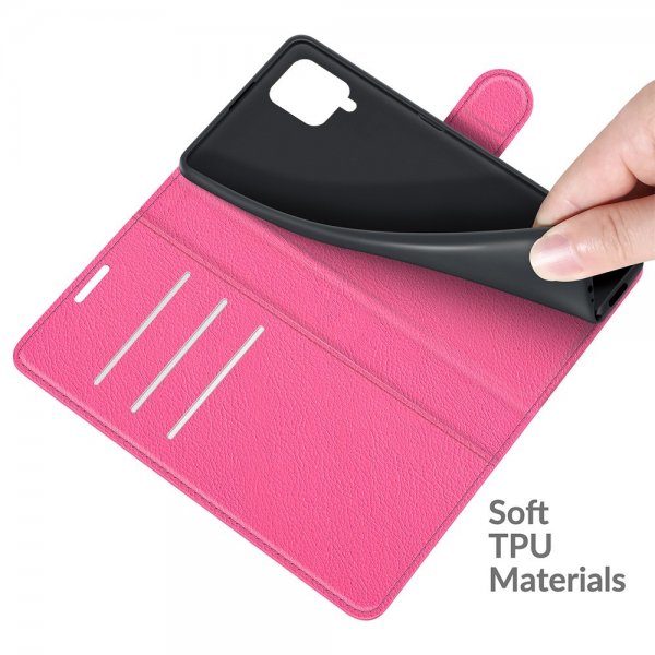 Samsung Galaxy A22 4G Etui Litchi Magenta