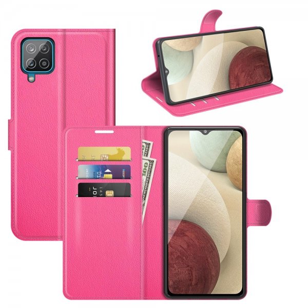 Samsung Galaxy A22 4G Etui Litchi Magenta